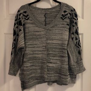 RUBBISH • 3/4 Sleeve Flowy Gray Sweater • M